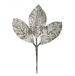 14"Snow Magnolia Leaf Pick