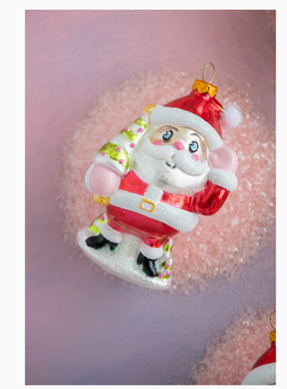 Baby Papa Noel Glass Ornament