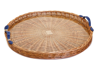 Wicker Round Tray with Handles