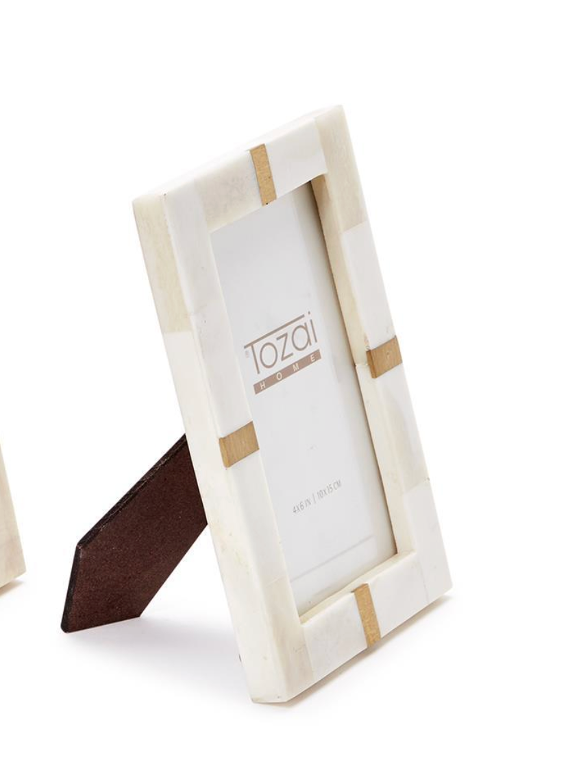 Bone and Brass Photo Frame