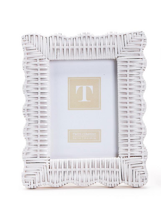 White Wicker Weave Photo Frame