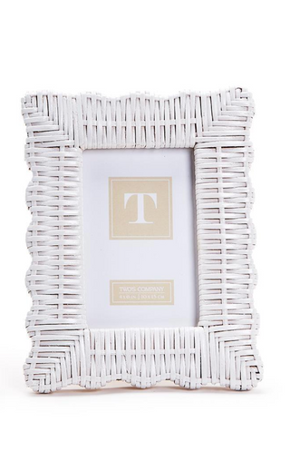 White Wicker Weave Photo Frame
