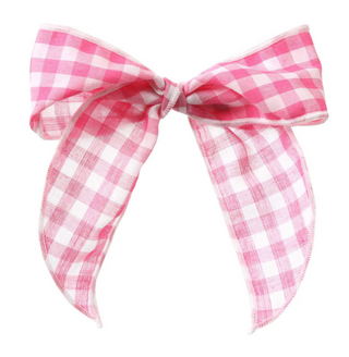 Gingham Print Tails Hair Bow