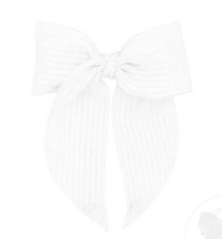 Seersucker Bowtie with Twisted Wrap and Whimsy Tails