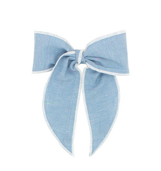 Chambray Bowtie with Twisted Wrap and Whimsy Tails Fab Bow Denim