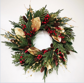 26" Gold Magnolia Wreath