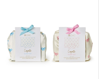 Coquette Satin Pillowcase and Eye Mask Set in Gift Bag