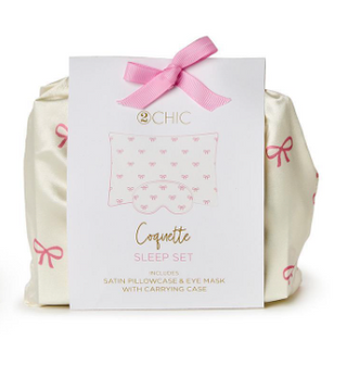 Coquette Satin Pillowcase and Eye Mask Set in Gift Bag
