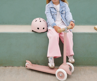 Banwood Eco Scooter with Helmet - Dusty Rose