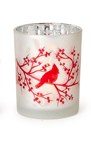 Red Cardinal Metallic Tealight Candleholders