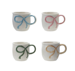 Stoneware Mug with Bow Handle