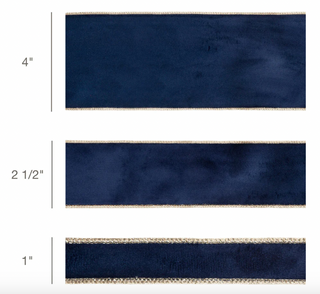 Classic Velvet Navy and Gold Ribbon
