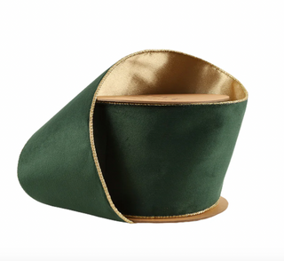 Classic Velvet Green and Gold Ribbon