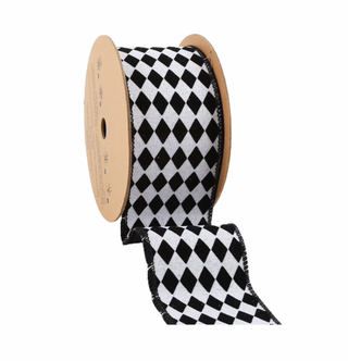 Glittered Diamonds with Black Backing Ribbon