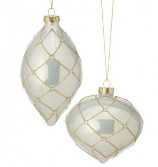 4-6"Gls Ivory/Jewel Finial 2/Ast