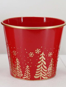 Holiday Metal Container, Red
