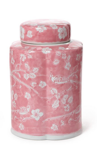 Hand-Painted Pink Chinoiserie Vase