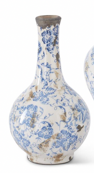 Blue & White Ceramic Bud Vases