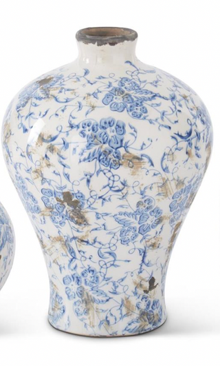 Blue & White Ceramic Bud Vases