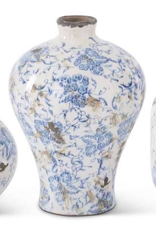 Blue & White Ceramic Bud Vases