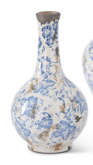 Blue & White Ceramic Bud Vases