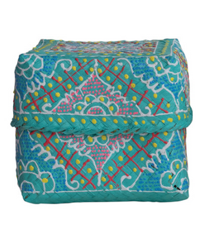 Hand-Painted Bamboo Containers w/ Lids