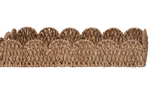 Decorative Braided Bankuan Trays w/ Handles & Scalloped Edge