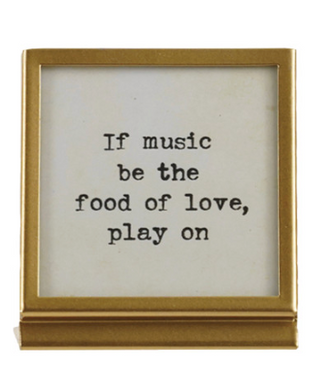 Gold Finish Metal & Glass Frame with Easel & Saying