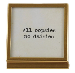 Gold Finish Metal & Glass Frame with Easel & Saying