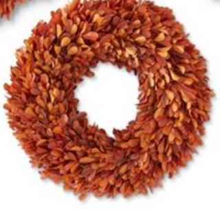 Orange Preserved Boxwood Wreaths