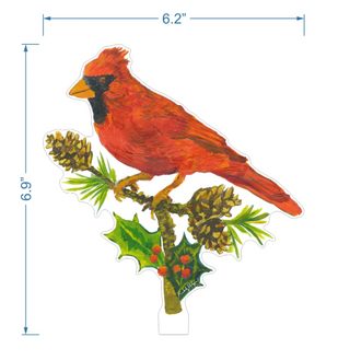 Cardinal with Pine Cones | Acrylic Floral