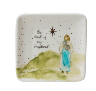 Religious Stoneware Dish