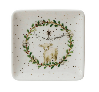 Religious Stoneware Dish