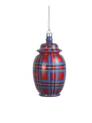5" Dressed in Plaid Chinoiserie Ornament