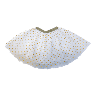 White Tutu with Gold Dots