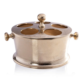 Raw Aluminum Five Bottle Wine Holder-Gold