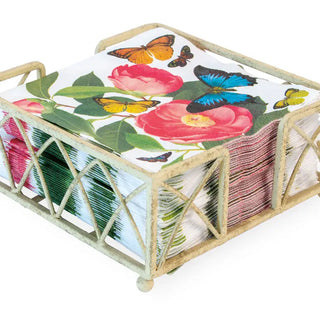 Paper Cocktail Napkin Metal Caddy Arch Antique White