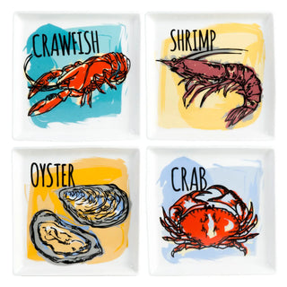 Seafood Appetizer Plates (Set of 4)
