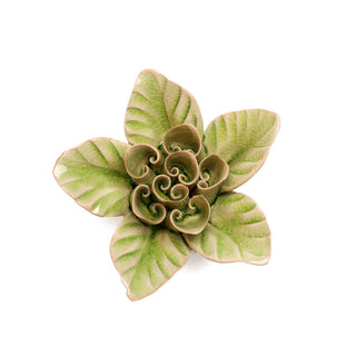 Peridot Green Maiden Lotus Ceramic Flowers - Wall Art Floral