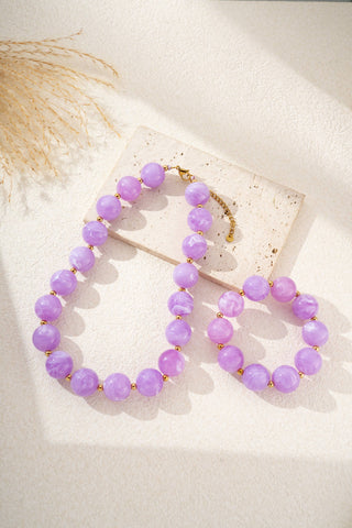 Marbled Resin Beaded Necklace