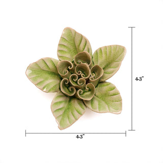 Peridot Green Maiden Lotus Ceramic Flowers - Wall Art Floral