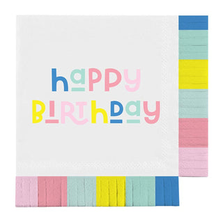 Happy Birthday Kids Fringe Napkin