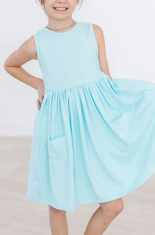 Aqua Tank Pocket Twirl Dress