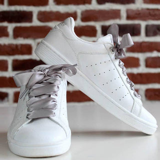 Grey satin laces