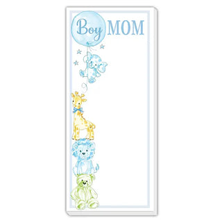 Hand Painted Boy Mom Stuffies with Balloon Skinny Notepad