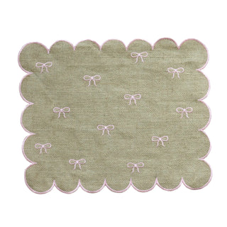 Rectangular Mini White Bows Placemats