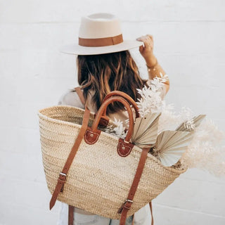 Luxury Straw French Basket Backpack