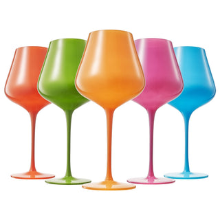 Colors of South Beach, Miami, City Wine Glass | 5 Set, 20 OZ