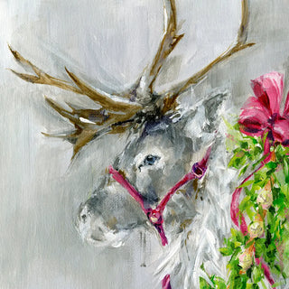 Holiday - Christmas Reindeer Stretched Canvas 18" x 14"