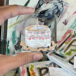 Birthday Cake Lucite Block